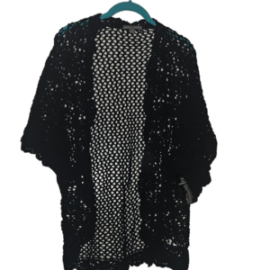 Black Open-Knit Women's Sweater